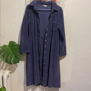 Navy Blue Corduroy Dress